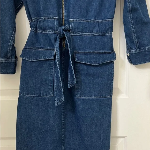 J. Crew Dark Blue Denim Utility Dress size 0 - Picture 6 of 6